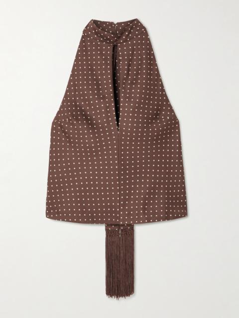 POSSE Phoebe Polka-dot Tencel Lyocell Halterneck Top