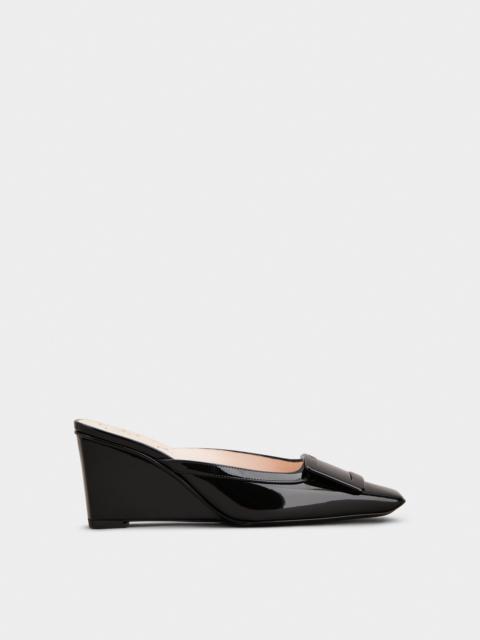 Roger Vivier Belle Vivier Wedge Mules in patent leather