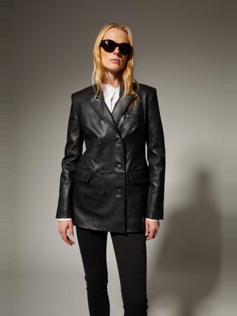 SPRWMN LEATHER FITTED BLAZER