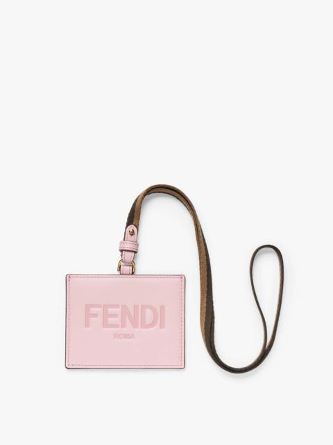 FENDI Pink leather name badge