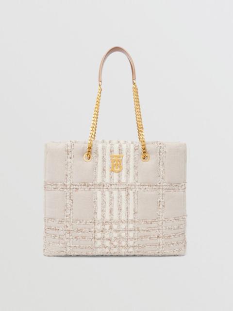 Burberry Medium Needle Punch Check Canvas Lola Shopper Bag