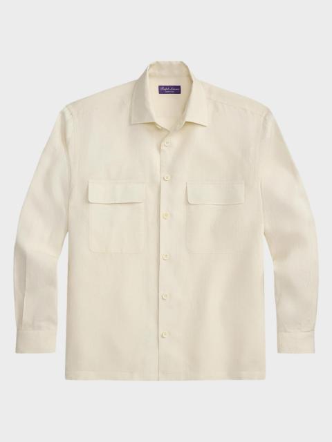 Polo Ralph Lauren Men's Windowpane Linen Relaxed-Fit Shirt