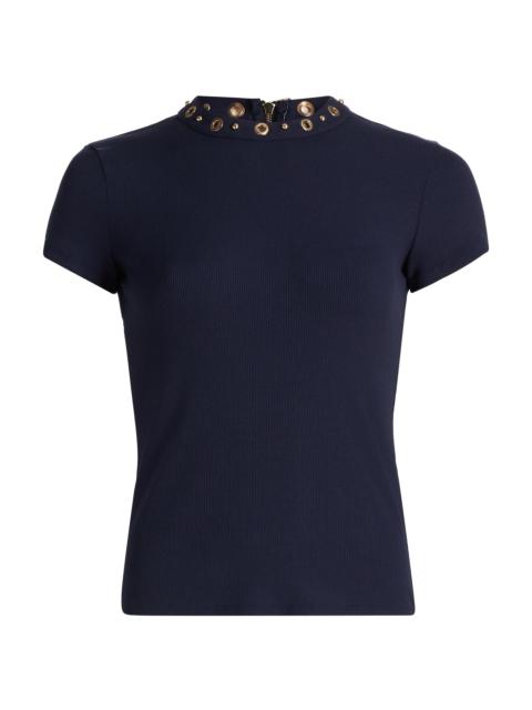 GENERATION LOVE Women's Tate Grommet Rib-Knit Top - French Navy