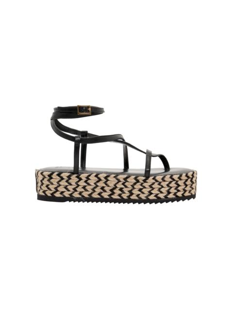 Johanna Ortiz Barbor Leather Platform Sandals black