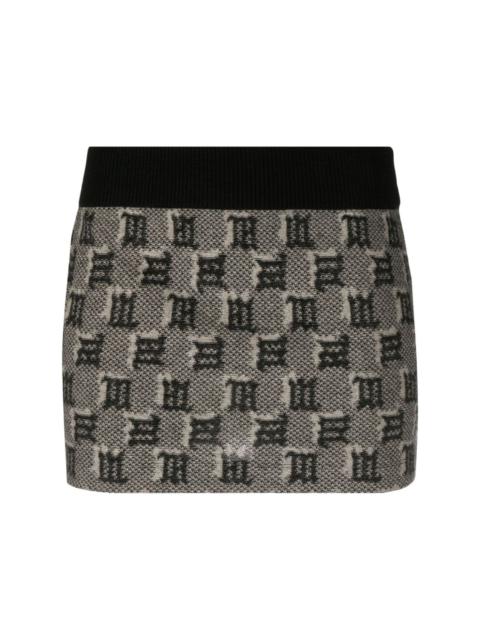 monogram intarsia-knit miniskirt