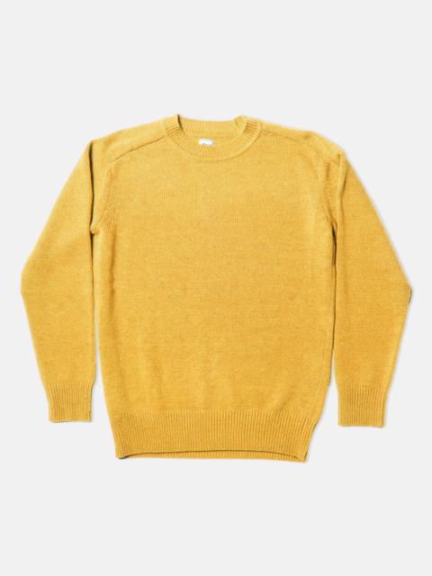 J. PRESS YELLOW WOOL CREWNECK SWEATER - TRIM FIT