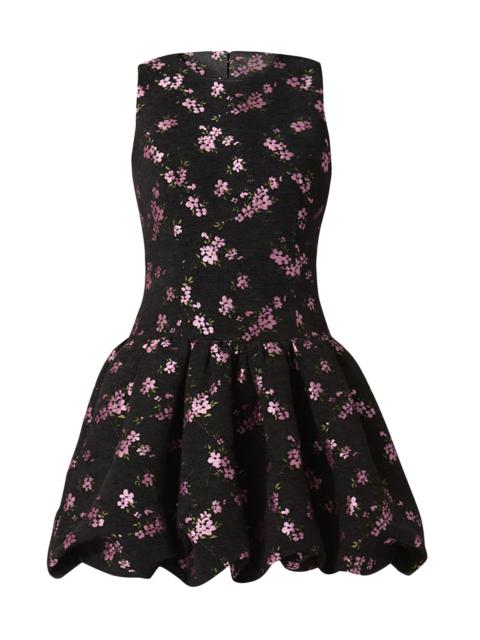 Shoshanna Women's Raffaella Metallic Floral Velvet Bubble-Hem Dress - Jet Mauve