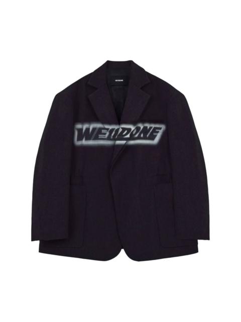 We11done logo-print wool-blend blazer