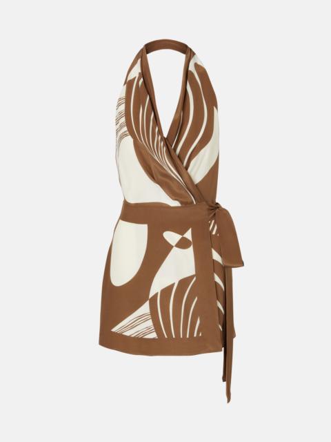 SIR. Almara printed silk wrap dress