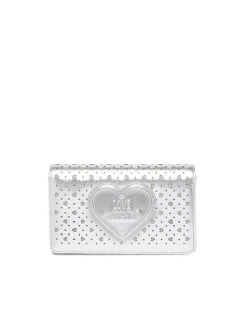 Moschino heart-cutout clutch bag