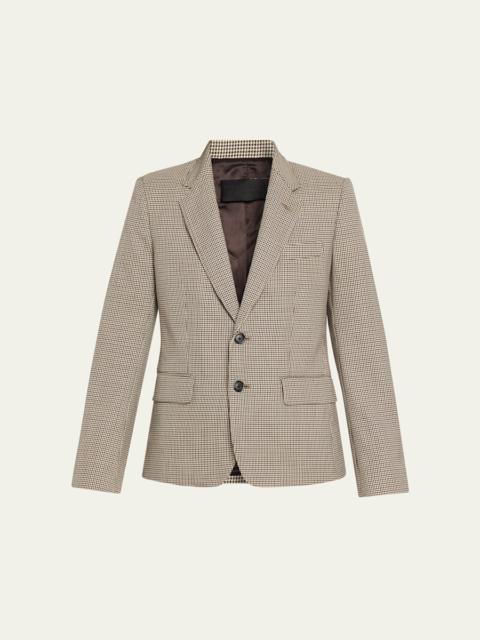 NILI LOTAN Ysee Houndstooth Wool Single-Breasted Blazer Jacket