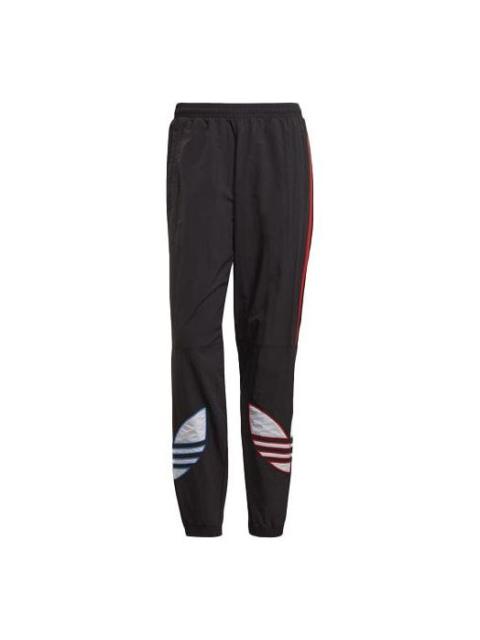 adidas originals Tricol Swtpant Contrasting Colors Stripe Logo Bundle Feet Sports Pants Black GN3577