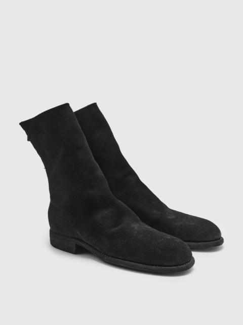 Guidi 988 Back Zip Boot in Black Reverse Horse Leather