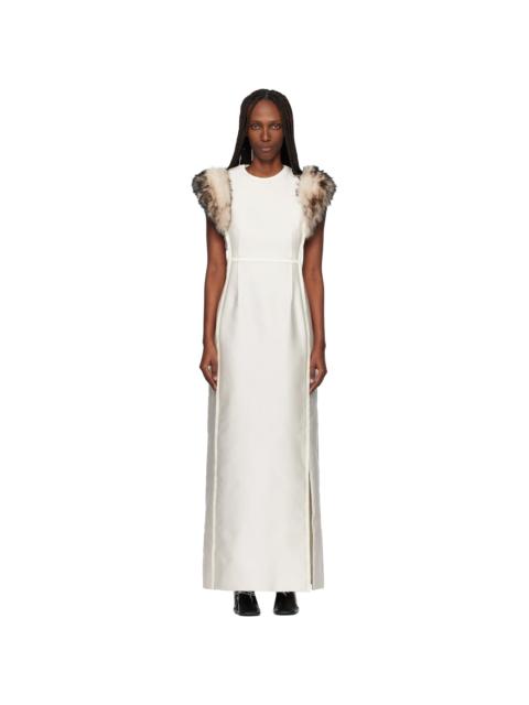 Jil Sander Off-White Silk Poly Duchesse Maxi Dress