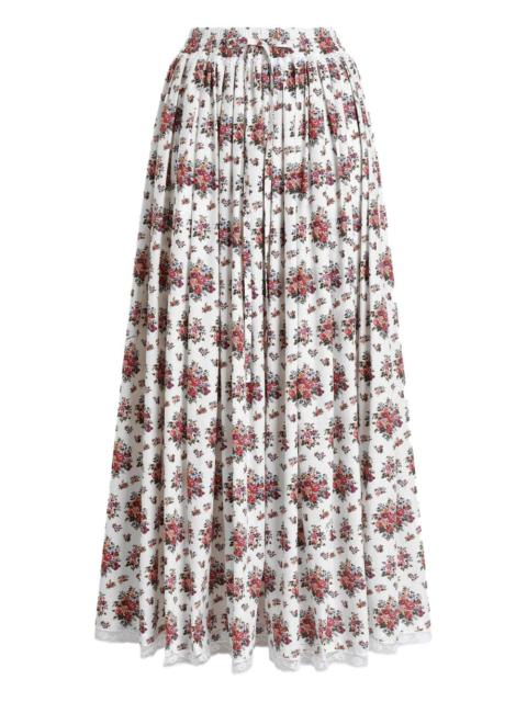 Dolce & Gabbana floral drawstring maxi skirt