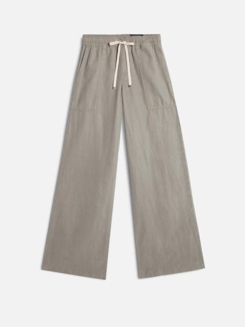 7 For All Mankind UTILITY PULL ON WIDE LEG in Lyocell Linen Military