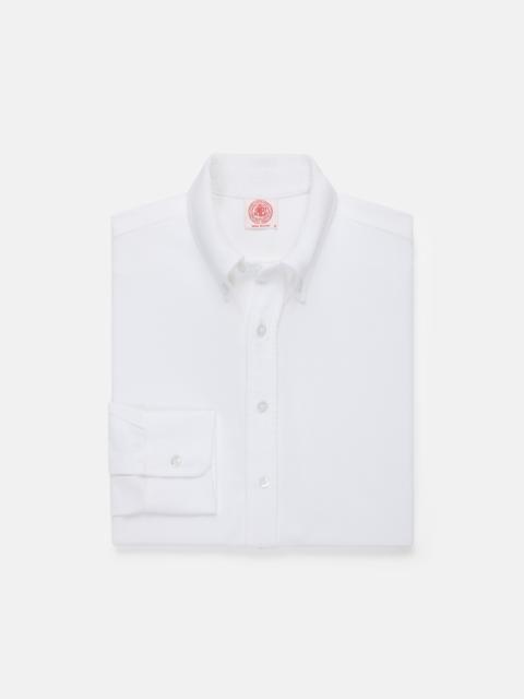 J. PRESS WHITE PIQUE BUTTON DOWN SHIRT