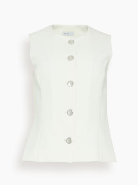 ROSETTA GETTY Sleeveless Button Front Top in White