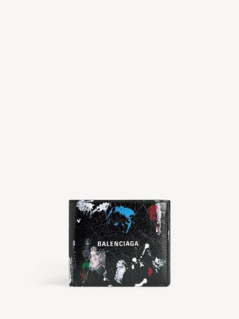 BALENCIAGA Men's Cash Square Folded Wallet in Black/multicolor