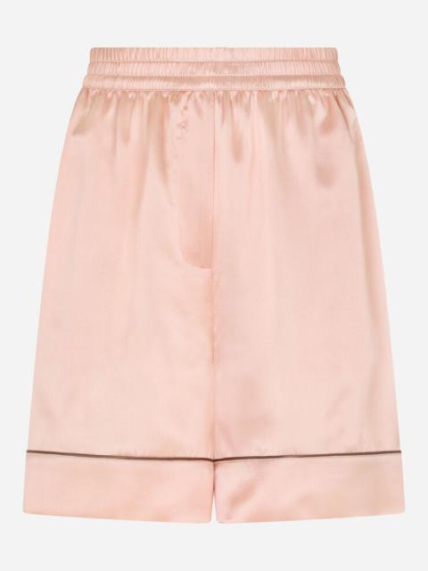 Dolce & Gabbana Satin shorts with piping