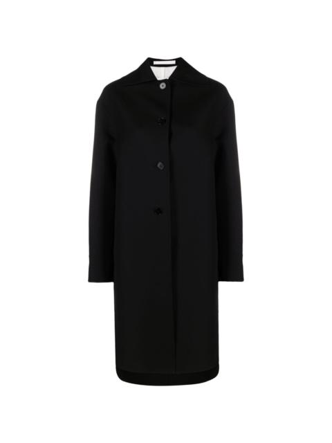 asymmetric-hem cotton coat