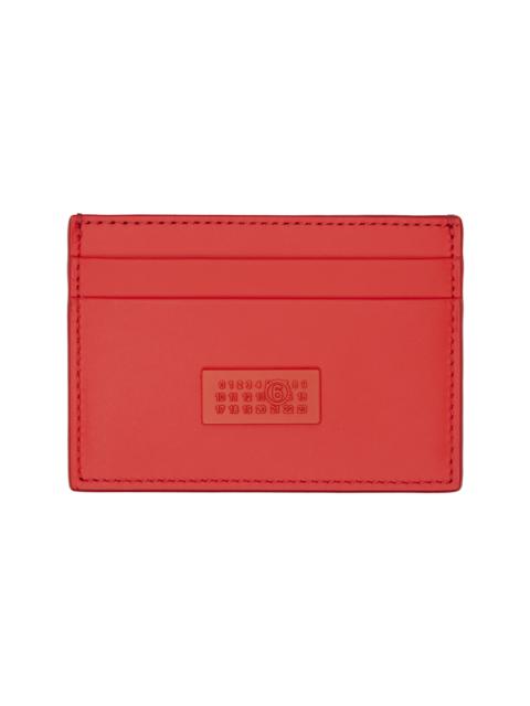 MM6 Maison Margiela Orange Numeric Leather Card Holder