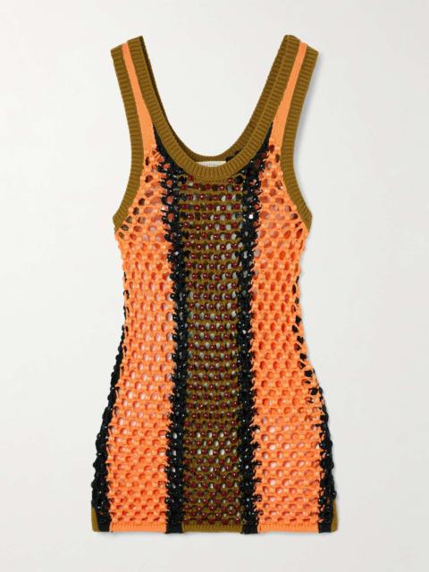 diotima Dennis Marina beaded crocheted cotton-blend tank