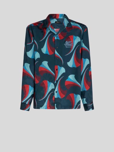 SILK BOWLING SHIRT WITH FLORAL PRINT