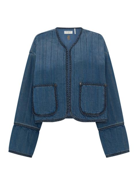 ONE TEASPOON Denim Wadded Jacket - Deep Pacifica Blue