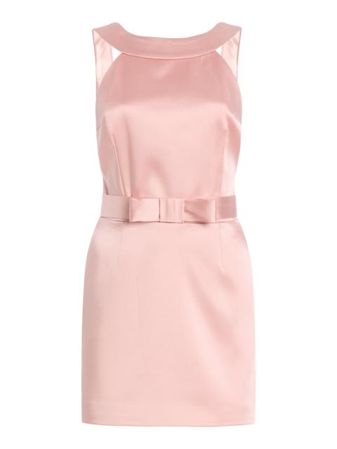 THE NEW ARRIVALS ILKYAZ OZEL Delphine Bow-Detailed Satin Mini Dress pink