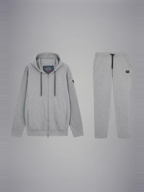 COTTON FULL ZIP TRACKSUIT WITH ICONIC BADGE