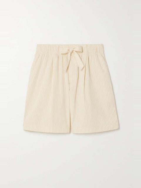 BIRKENSTOCK + TEKLA striped organic cotton-poplin shorts
