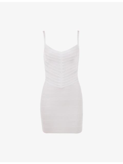 House of CB The Cinch V-Waist Woven Bandage Mini Dress