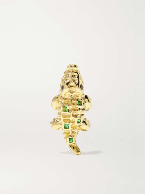 Yvonne Léon 9-karat gold, tsavorite and diamond earring