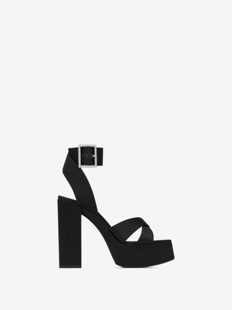 SAINT LAURENT bianca platform sandals in satin crepe