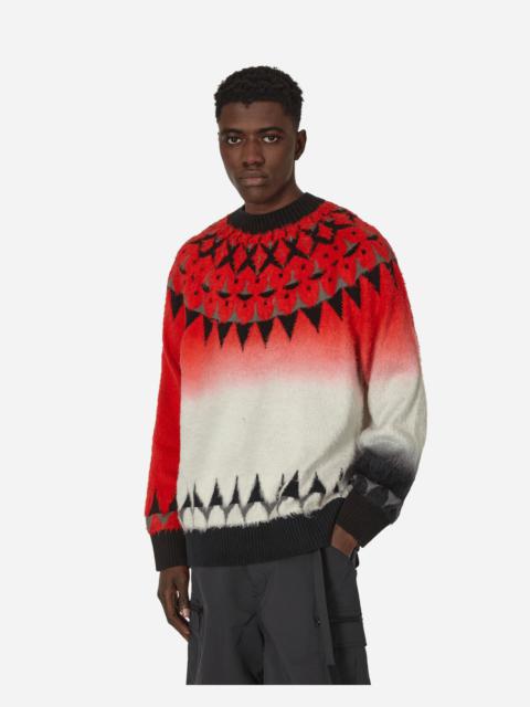 sacai Jacquard Knit Sweater Red
