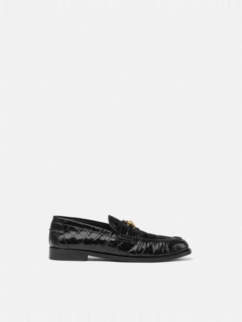 VERSACE Croc-Effect Medusa '95 Loafers