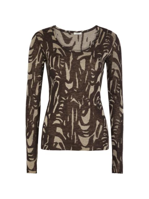 JOSEPH Villa Cashair abstract-pattern long-sleeve top