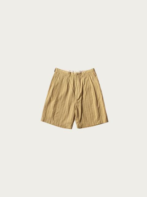 Kapital Cotton Linen GIBSON Stripe IVY Short Pants - Gold