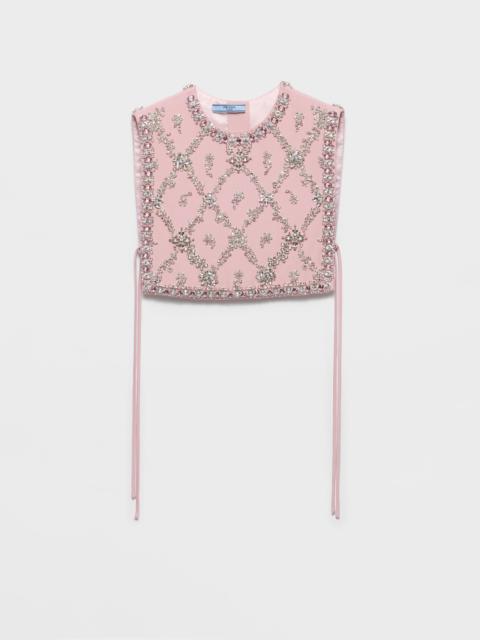 Prada Embroidered cady tie vest