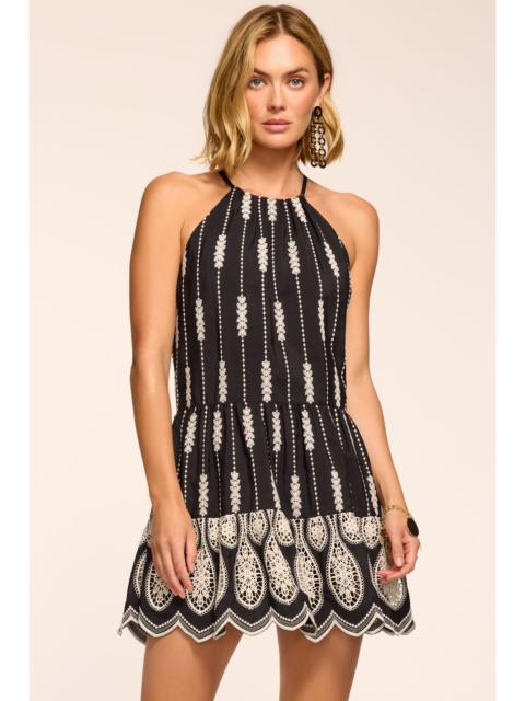 RAMY BROOK Kaelyn Embroidered High Neck Mini Dress