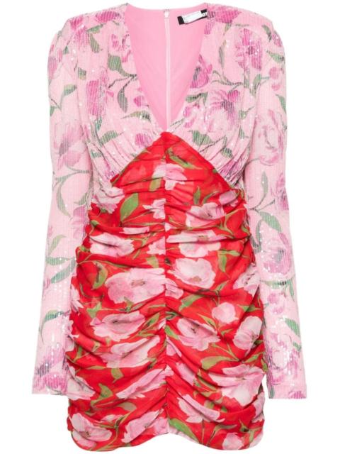 ROTATE floral-print sequined mini dress