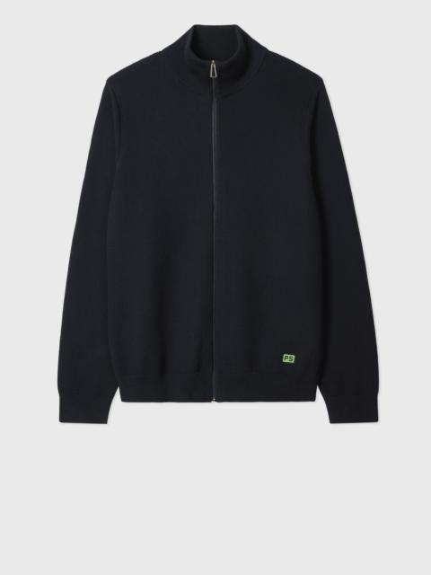 Paul Smith Navy Textured-Cotton Zip Cardigan
