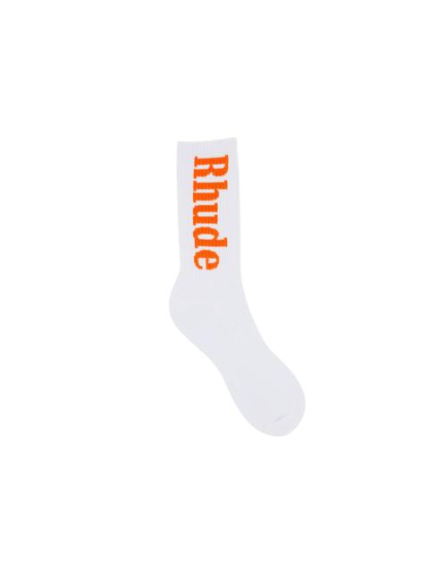 Rhude Rhude Logo Sock 'White/Orange'