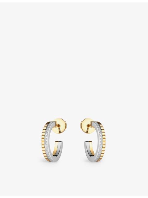 Boucheron Quatre Radiant Edition 18ct yellow and white-gold 0.24ct diamond hoop earrings