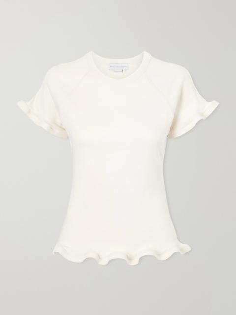 Stella McCartney Ruffled Cotton-jersey T-shirt