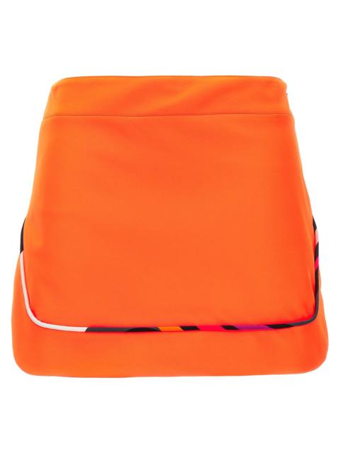 Contrasting Piping Neon Skirt Skirts Orange