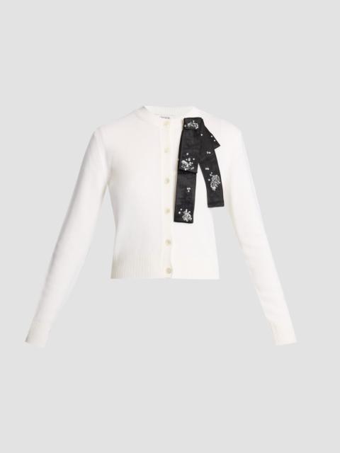 Erdem EMBELLISHED MERINO WOOL CARDIGAN