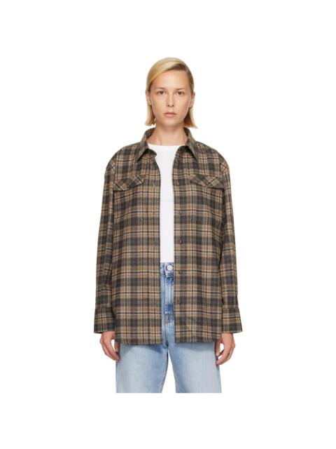 RÓHE Brown Western Checked Overshirt
