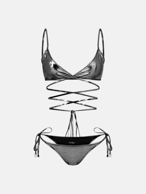 THE ATTICO DARK SILVER BIKINI